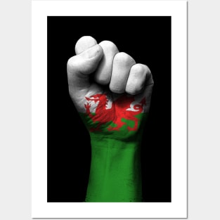 Flag of Wales on a Raised Clenched Fist Posters and Art